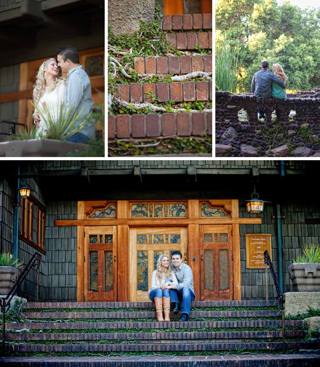 Young engaged couple sitting