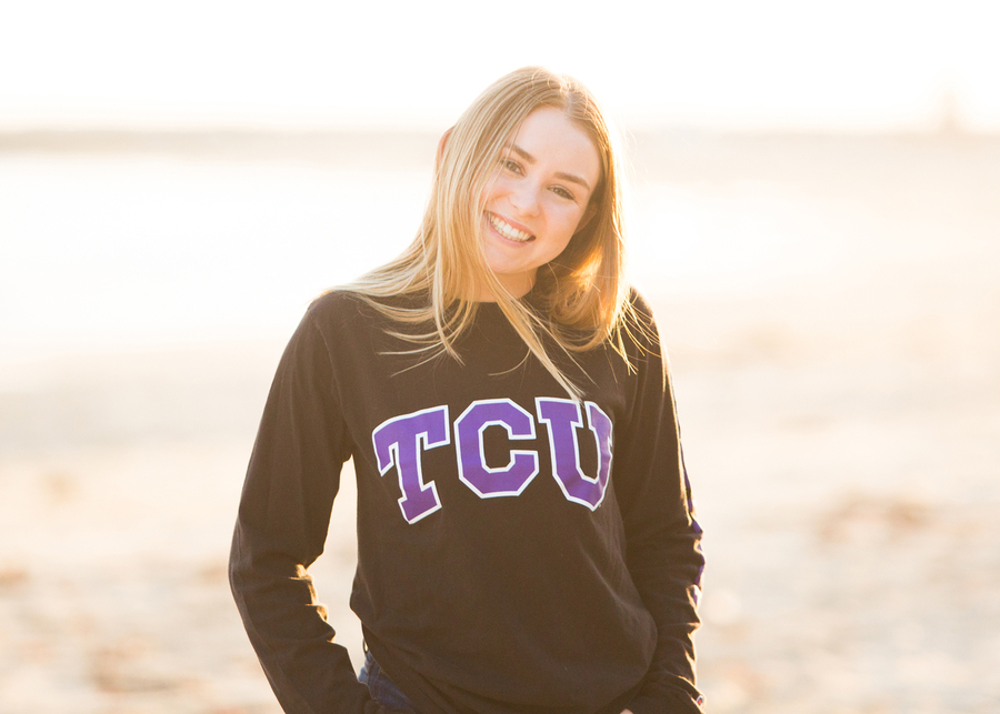 Cute highschool senior at sunset