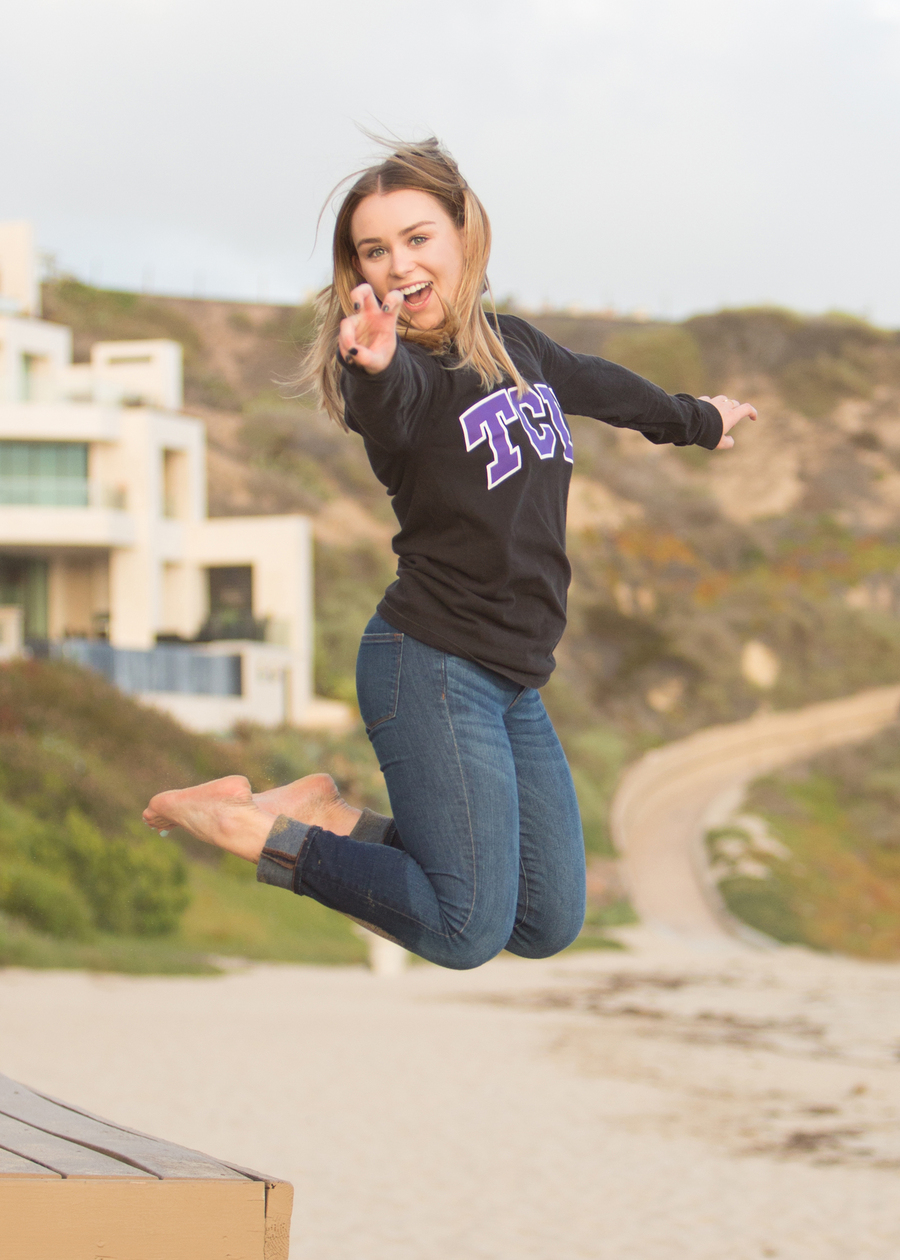 high school girl jumping