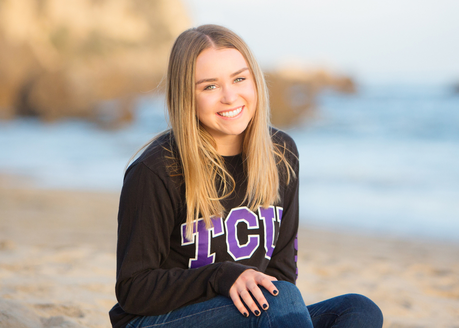 High School girl at the beach