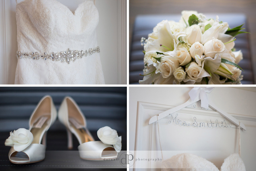 wedding dress and shoes